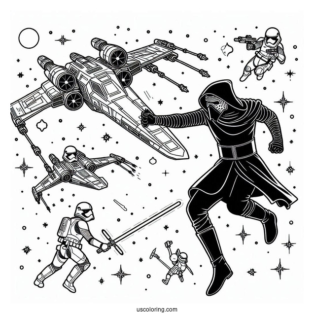 Kylo Ren Fighting In Starship