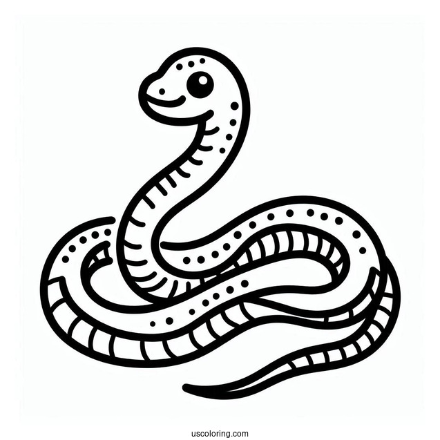 Easy Outline Of Snake To Color For Preschoolers