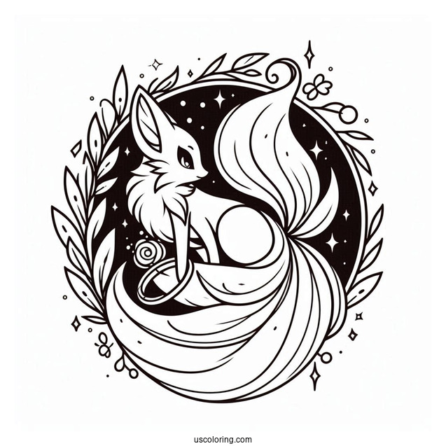 Tails Coloring Page In Front Of The Gold Ring