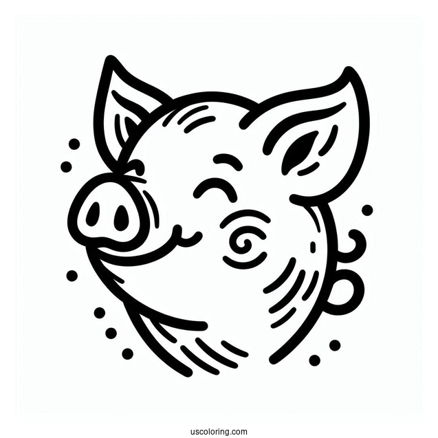 Easy Outline Of a Pigs Face