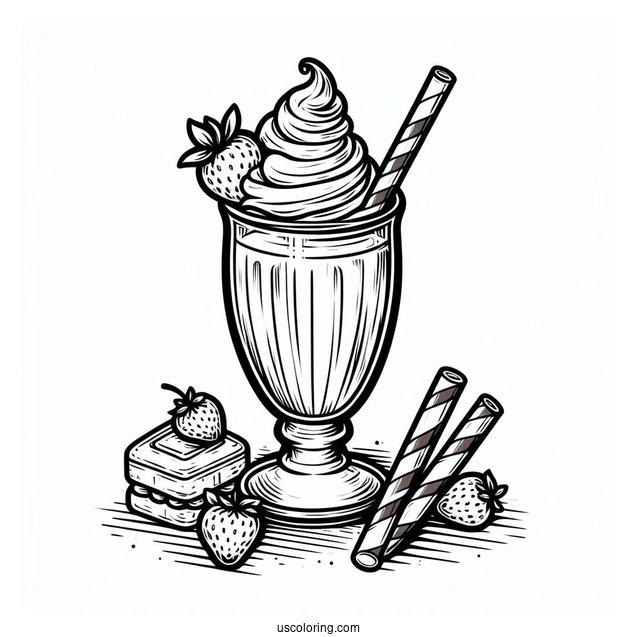 Milkshake Coloring Picture
