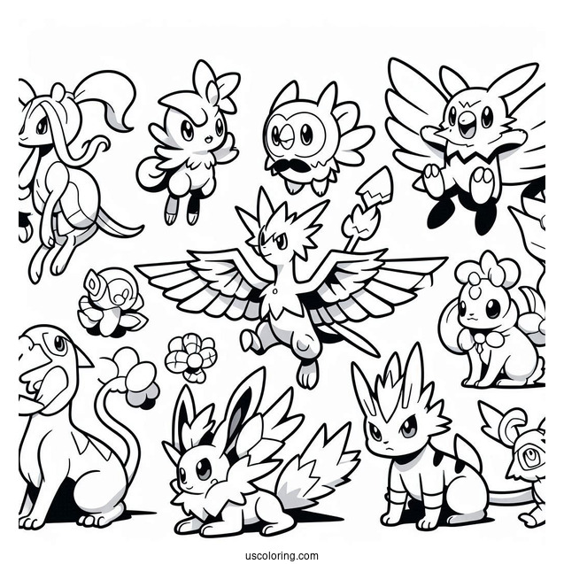 Various Pokemon Species To Color