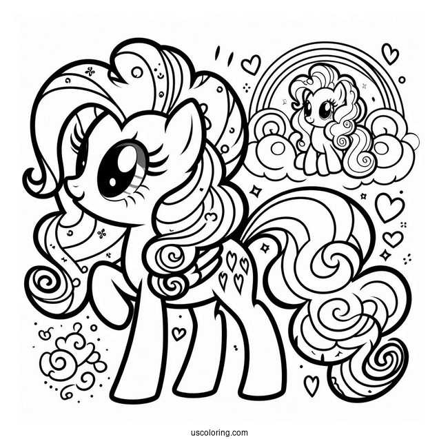 Simple Adult Pinkie Pie Coloring Page