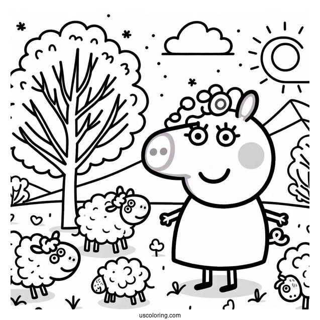 Coloring Page Of Peppa Pig Suzy For Kids