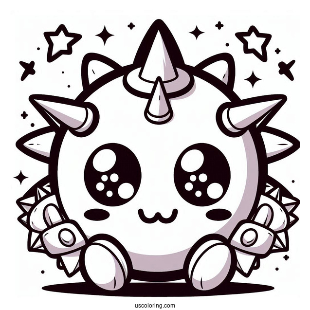 Brawl Stars Coloring Page Of Kawaii Spike