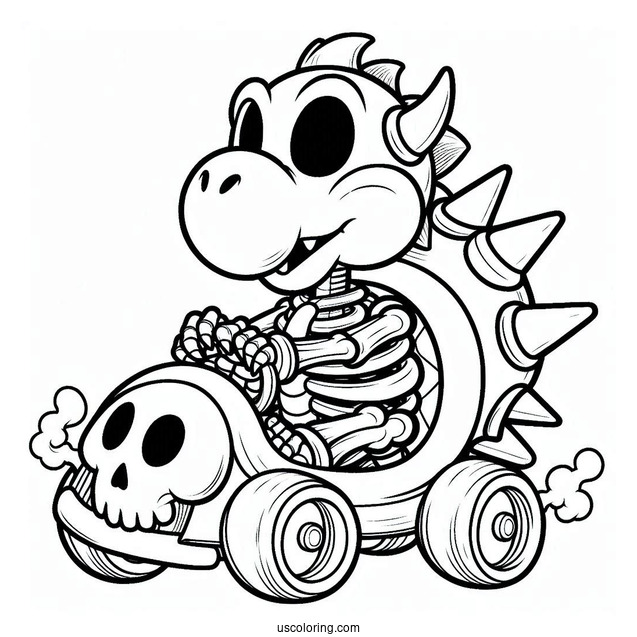 Skeleton Dry Bowser Coloring Page