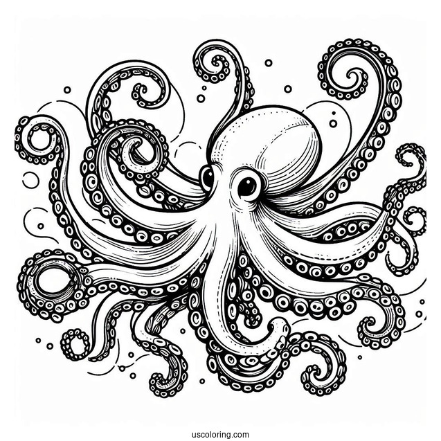 Pacific Octopus Coloring Page