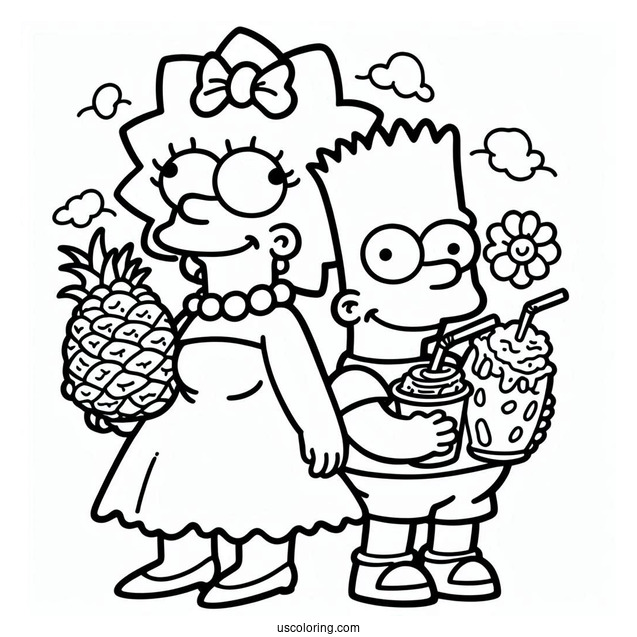 Simpsons Coloring Pages Of Cool Patty And Selma Bouvier