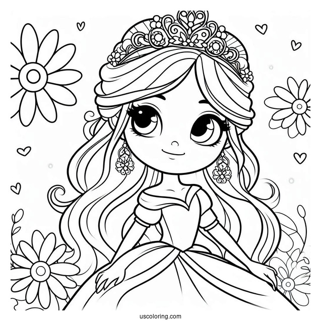 Simple Princess Daisy Coloring Page