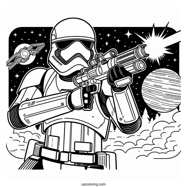 Coloring Page Of Stormtrooper Firing Blaster