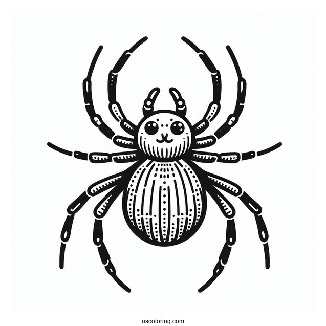Simple Outline Of Spider To Color