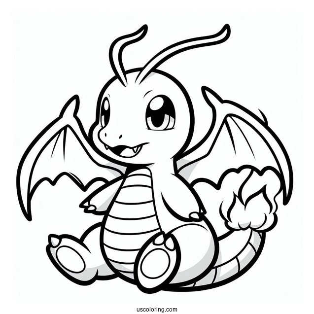 Cute Dragonite Pokemon To Color