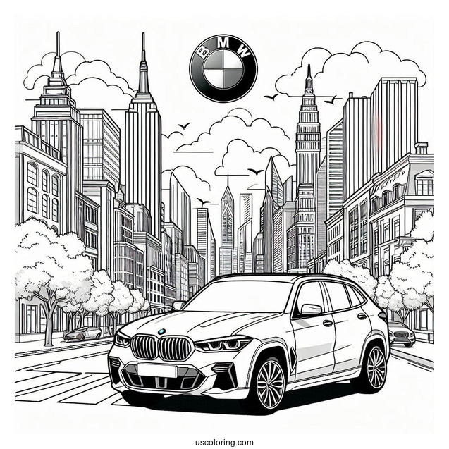 2024 BMW Coloring Page XM Label Red In The City