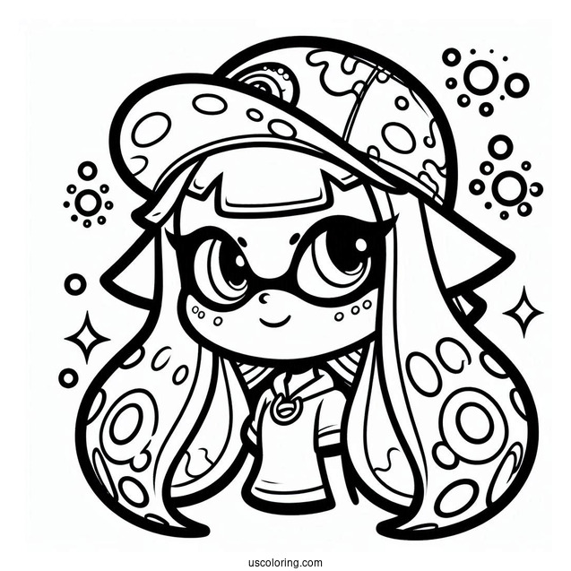 Easy Splatoon Coloring Page Of Callie For Kids