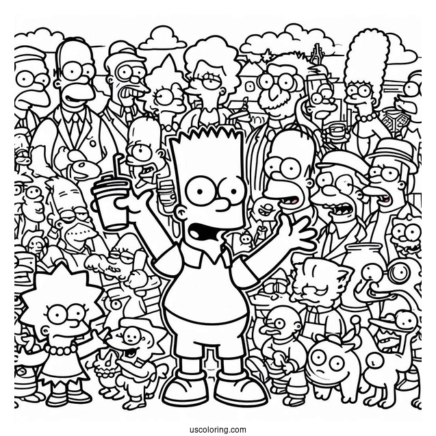 The Simpsons With All Characters And Pets