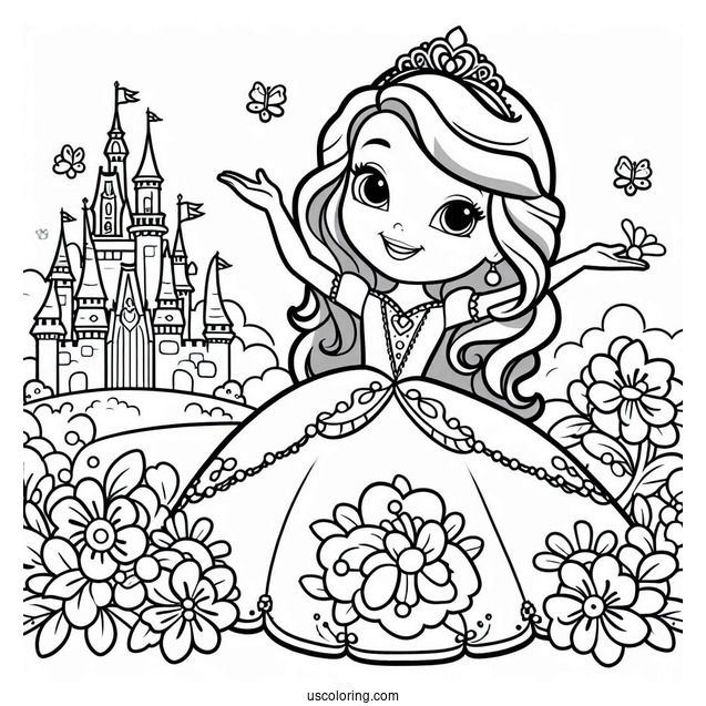 Easy Sofia The First Coloring Page For Kids