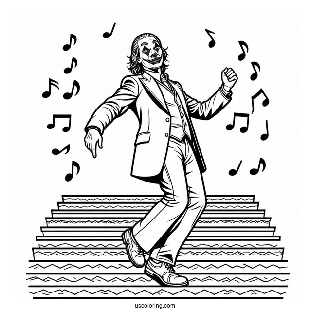 Joker_s Iconic Stairs Dance Coloring In
