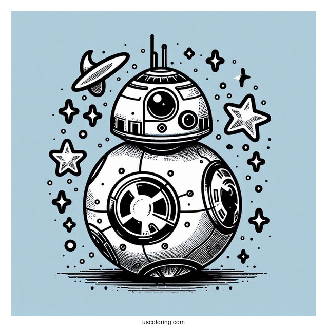 BB8 Star Wars Robot Coloring Page