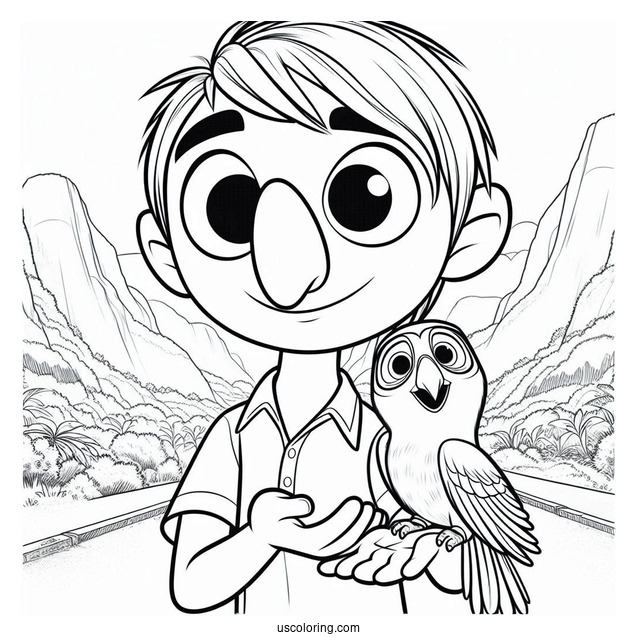 Nigel Holding Mauro Coloring Sheet For Kids