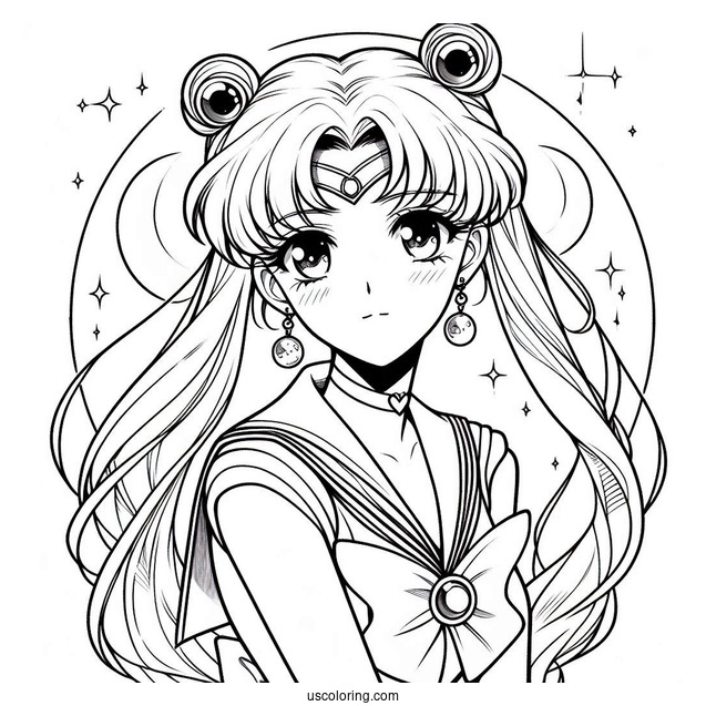 Sailor Mars Rei Hino Coloring Sheet