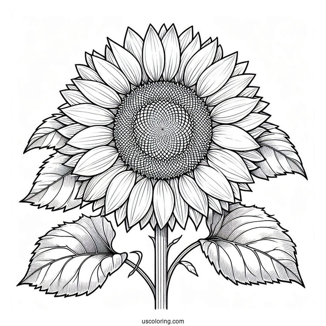 Big Sunflower Coloring Sheet