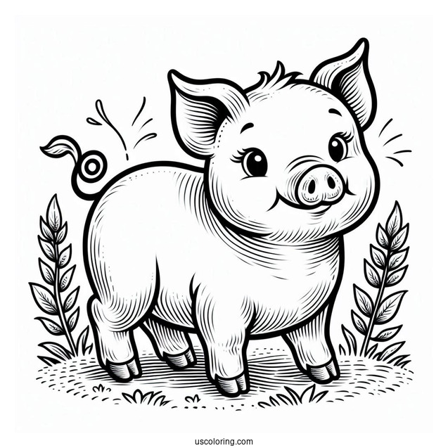 Porky Pig Coloring Sheet