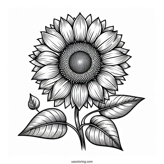 Big Sunflower Coloring Sheet