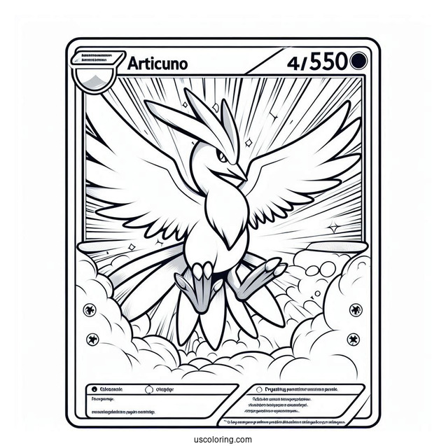 Articuno Freeze Dry Pokemon Card Coloring Page
