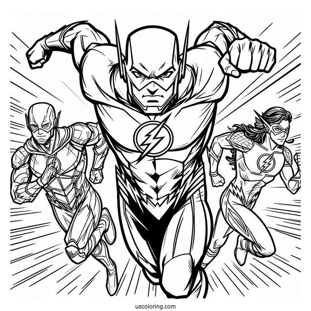 Justice League Coloring Page Of Easy Outline Of The Flash