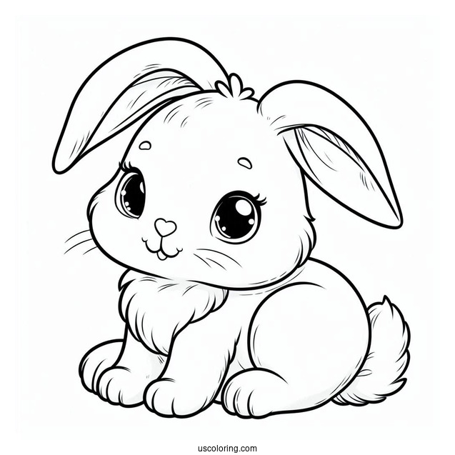 Baby Rabbit With Big Ears To Color