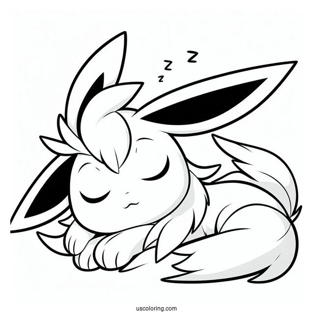 Sleepy Sylveon Coloring Page