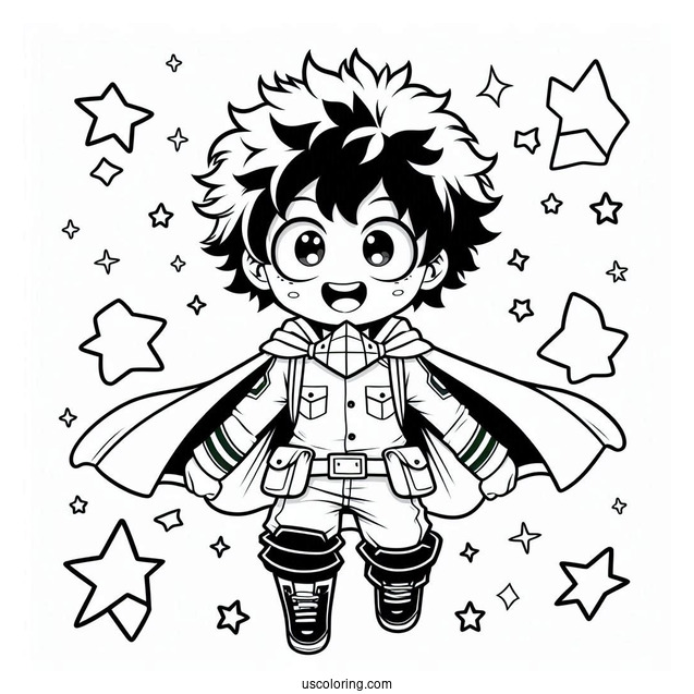Simple Deku Coloring Page One For All