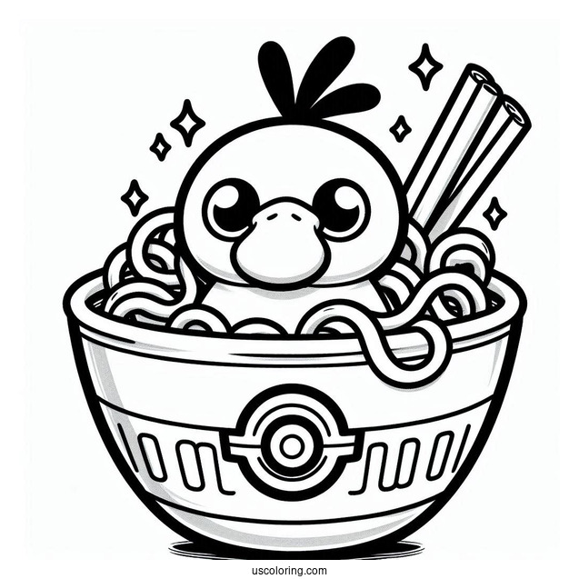 Psyduck Coloring Page In Cup Noodles