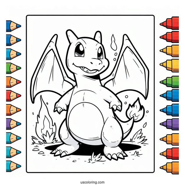 Coloring Sheet Of Charizard Poster