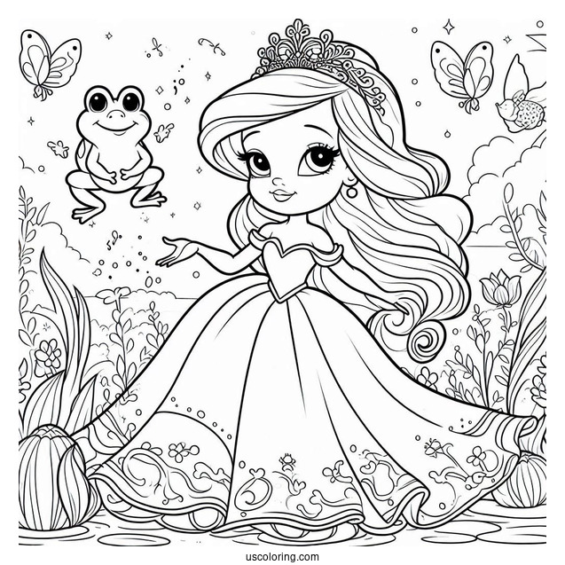 Coloring Sheet Of Princess And The Frog