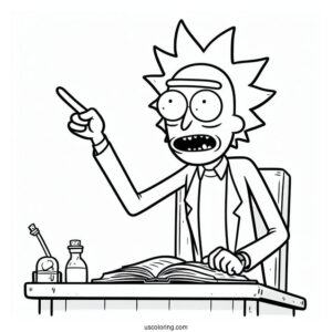 Rick Lecturing Morty Coloring Page