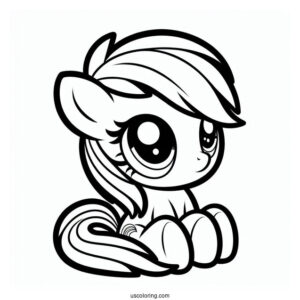 Baby Rainbow Dash Coloring Page For Preschoolers