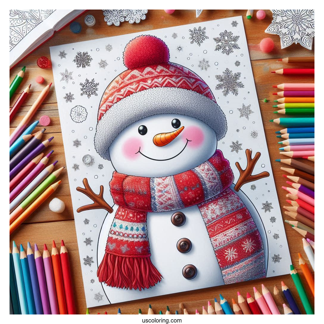 snowman coloring pages featured image