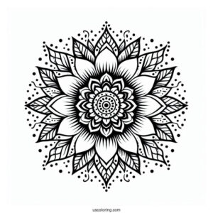 Flower Coloring Pages Ofv Detailed Sunflower Mandala