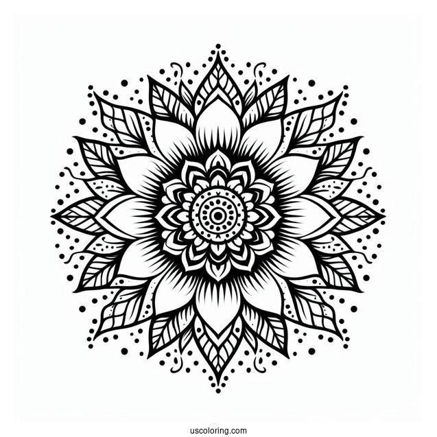 Flower Coloring Pages Ofv Detailed Sunflower Mandala