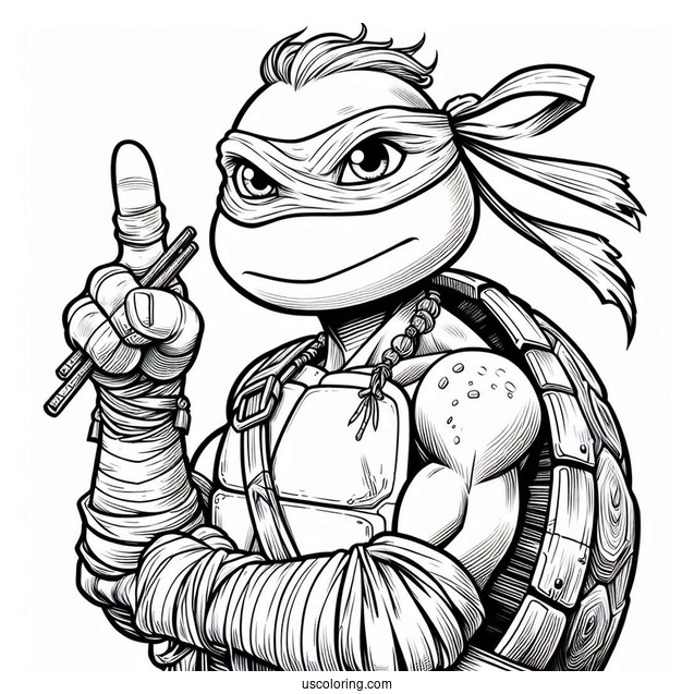 Ninja Turtles Coloring Page Of Young Leonardo