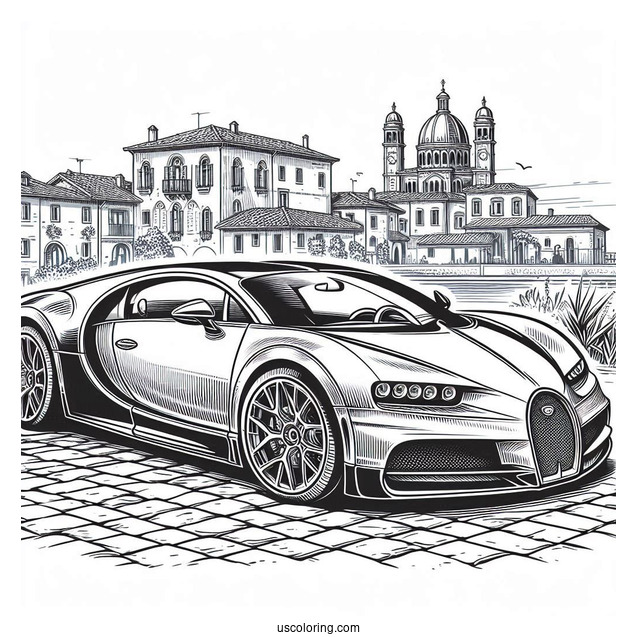 Realistic Bugatti Coloring Page Divo