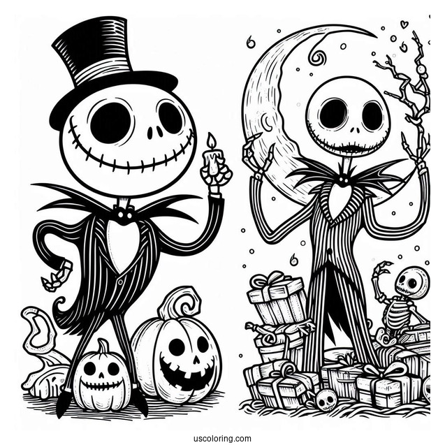 Nightmare Before Christmas Coloring In For Kids