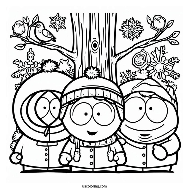 Full Page South Park Coloring Page Of Characters