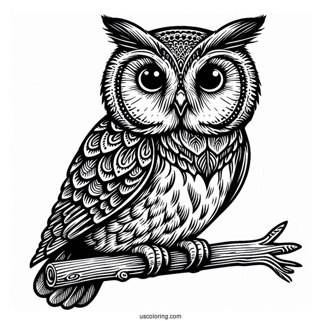 Long Eared Owl To Color