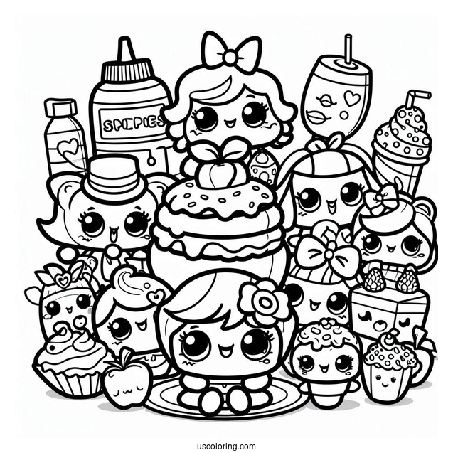 Shoppies And Shopkins Coloring Sheet
