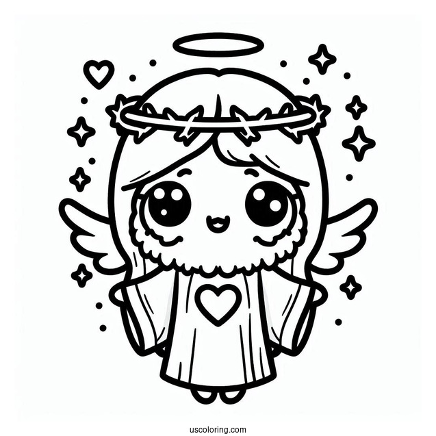 Cute Kawaii Jesus Christ Coloring In