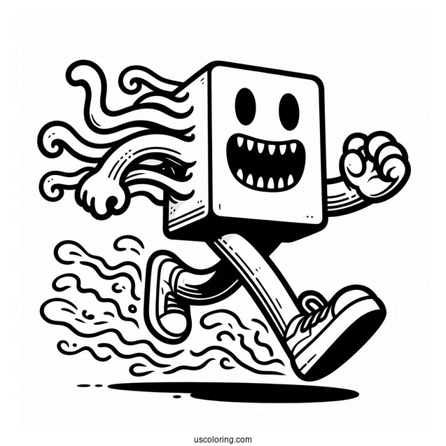 Robox Characters Running From Monster