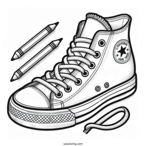 Coloring Sheet Of Converse Chuck Taylor For Kids