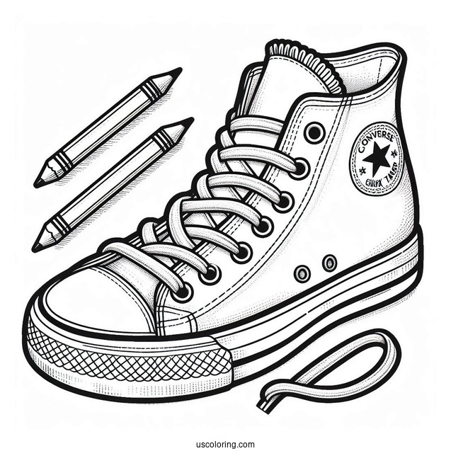 Coloring Sheet Of Converse Chuck Taylor For Kids